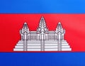 Flag of Cambodia as background, top view Royalty Free Stock Photo