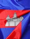 Flag of Cambodia as background, top view Royalty Free Stock Photo