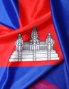 Flag of Cambodia as background, top view Royalty Free Stock Photo