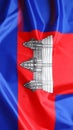 Flag of Cambodia as background, top view Royalty Free Stock Photo