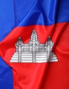 Flag of Cambodia as background, top view Royalty Free Stock Photo