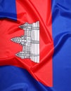 Flag of Cambodia as background, top view Royalty Free Stock Photo