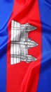 Flag of Cambodia as background, top view Royalty Free Stock Photo