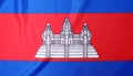 Flag of Cambodia as background, top view Royalty Free Stock Photo
