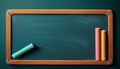 A rectangular green chalkboard Royalty Free Stock Photo