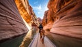 Dog Adventure in Antelope Canyon by Boat Royalty Free Stock Photo