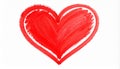 Heart drawn with red marker on white background, top view Royalty Free Stock Photo