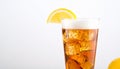 Refreshing lemon iced tea on a white background Royalty Free Stock Photo