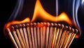 A row of wooden matches on fire Royalty Free Stock Photo