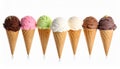 Set of different tasty ice creams on white background Royalty Free Stock Photo