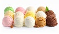Set of different tasty ice creams on white background Royalty Free Stock Photo