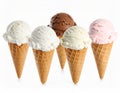 Set of different tasty ice creams on white background Royalty Free Stock Photo