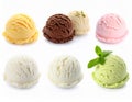 Set of different tasty ice creams on white background Royalty Free Stock Photo