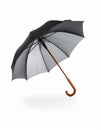 Open umbrella blown by wind gust on white background Royalty Free Stock Photo