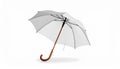 Open umbrella blown by wind gust on white background Royalty Free Stock Photo