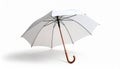Open umbrella blown by wind gust on white background Royalty Free Stock Photo