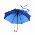Open umbrella blown by wind gust on white background Royalty Free Stock Photo