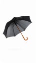 Open umbrella blown by wind gust on white background Royalty Free Stock Photo