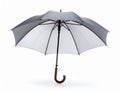 Open umbrella blown by wind gust on white background Royalty Free Stock Photo