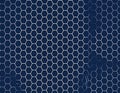 generated using AI.A blue background featuring a three-dimensional hexagonal pattern Royalty Free Stock Photo