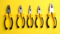 Combination pliers on color background, top view Royalty Free Stock Photo