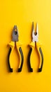 Combination pliers on color background, top view Royalty Free Stock Photo