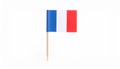 Small paper flag of France isolated on white Royalty Free Stock Photo