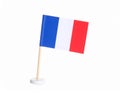 Small paper flag of France isolated on white Royalty Free Stock Photo