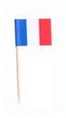 Small paper flag of France isolated on white Royalty Free Stock Photo