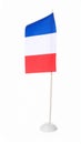 Small paper flag of France isolated on white Royalty Free Stock Photo