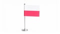 Small paper flag of Poland isolated on white Royalty Free Stock Photo