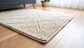 Close-Up of Natural Fiber Rug Corner on Wooden Floor Royalty Free Stock Photo