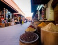 Vibrant Moroccan Spice Market Royalty Free Stock Photo
