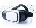 VR Headset on White Background with Network Overlay Royalty Free Stock Photo