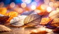 Macro Shot of Colorful Fallen Leaves with Crisp Detail Royalty Free Stock Photo