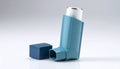 generated using AI.A blue metered-dose inhaler with a removable cap is depicted Royalty Free Stock Photo