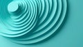 Concentric line patterns on matte light teal background with subtle shadow Royalty Free Stock Photo