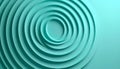 Concentric line patterns on matte light teal background with subtle shadow Royalty Free Stock Photo