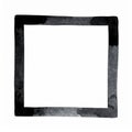 Hand-painted black watercolor square frame isolated on white background Royalty Free Stock Photo