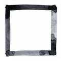 Hand-painted black watercolor square frame isolated on white background Royalty Free Stock Photo
