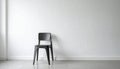 Contemporary interior white plaster wall black metal chair minimal design Royalty Free Stock Photo
