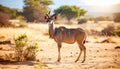 Animal in dry climate nature, wildlife and kudu, antelope in open air and game reserve Royalty Free Stock Photo