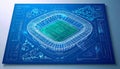 Architectural Drawing of Sports Complex Royalty Free Stock Photo