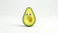 Funny avocado with googly eyes on white background as healthy food concept Royalty Free Stock Photo