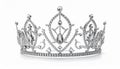 generated using AI.Elegant silver tiara adorned with intricate filigree patterns, featuring teardrop Royalty Free Stock Photo