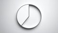 generated using AI.A simple 3D pie chart set against a plain white background, featuring a circular design with two segments. Royalty Free Stock Photo
