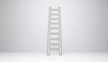generated using AI.A minimalist image of a simple ladder design is centered against a plain, light gray background. Royalty Free Stock Photo