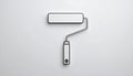 generated using AI.Minimalistic rendering of a paint roller, shown against a plain, light gray background. Royalty Free Stock Photo