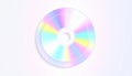 Holographic CD or DVD Disc on Pastel Background Royalty Free Stock Photo