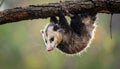 Virginia Opossum Hanging from Tree Branch Royalty Free Stock Photo